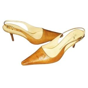 💛💛G. ZANOTTI💛💛OSTRICH SLINGBACKS💙💙
